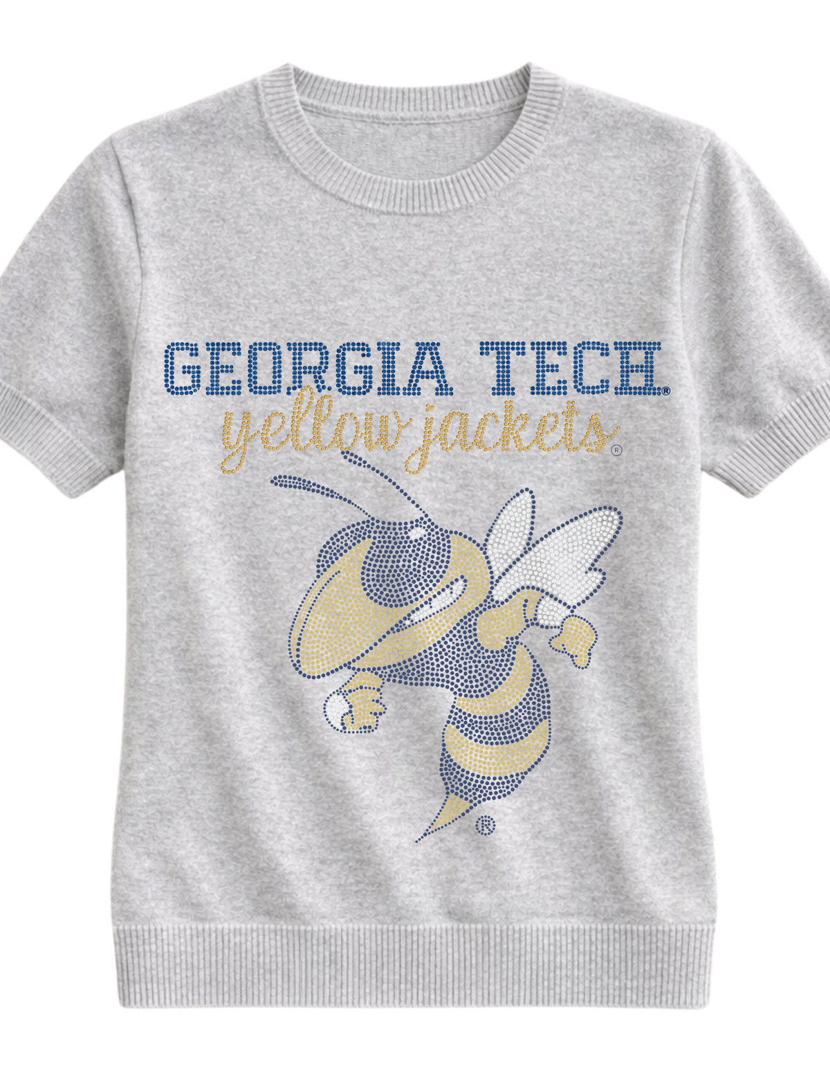 Georgia Tech Yellow Jackets Grey Short Sleeve Sweater