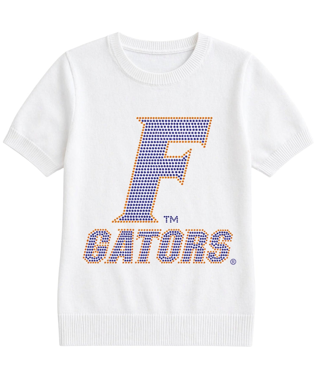 University of Florida F Gators Ivory Short Sleeve Sweater