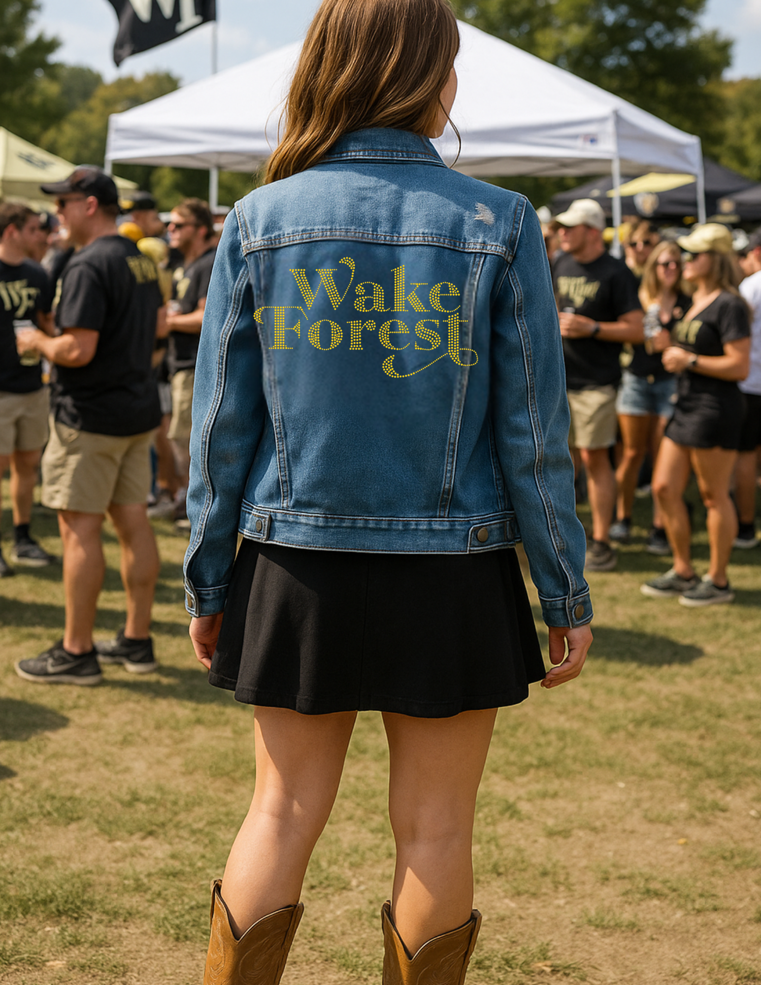 Wake Forest Script Blue Denim Jacket