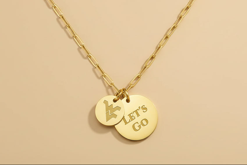 West Virginia Paperclip Chain Charm Necklace