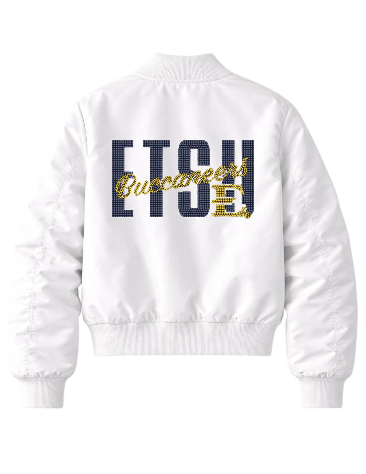 East Tennessee State ETSU Buccaneers White Bomber Jacket