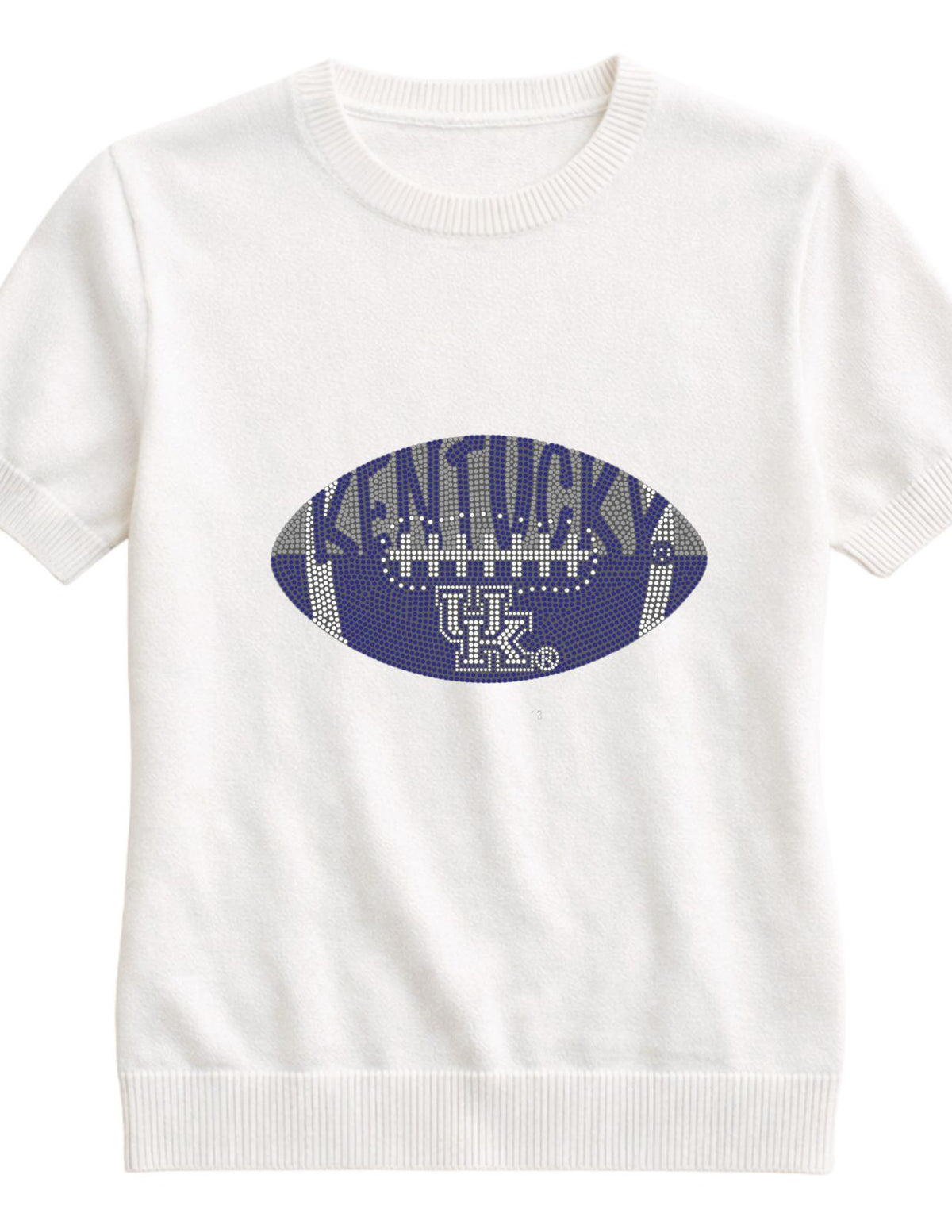 University of Kentucky Football Ivory Short Sleeve Sweater