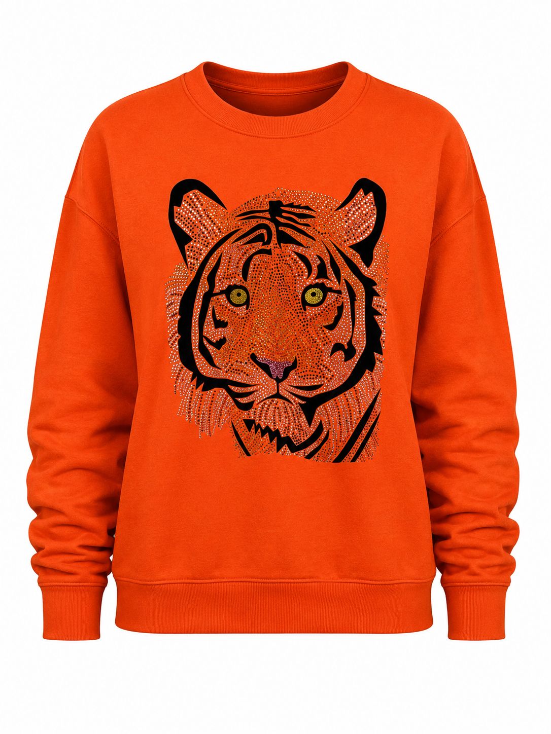 Tiger Face Orange Crewneck Sweatshirt