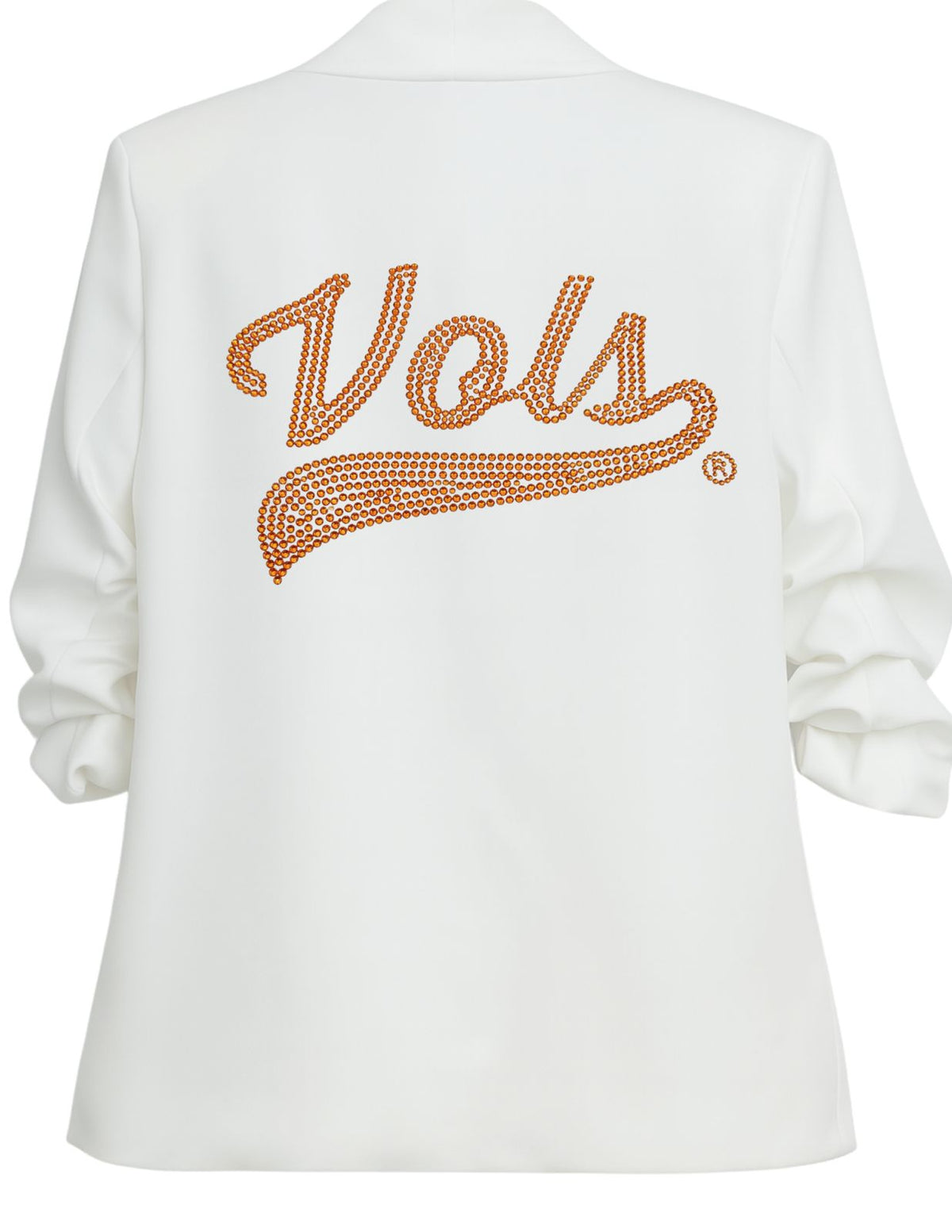 Tennessee Vols Script White Ruched Sleeve Blazer