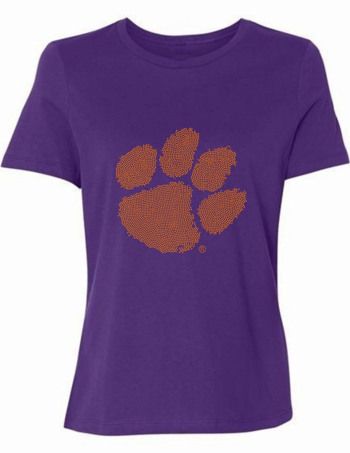 Clemson Paw Purple Crewneck Short Sleeve T-Shirt