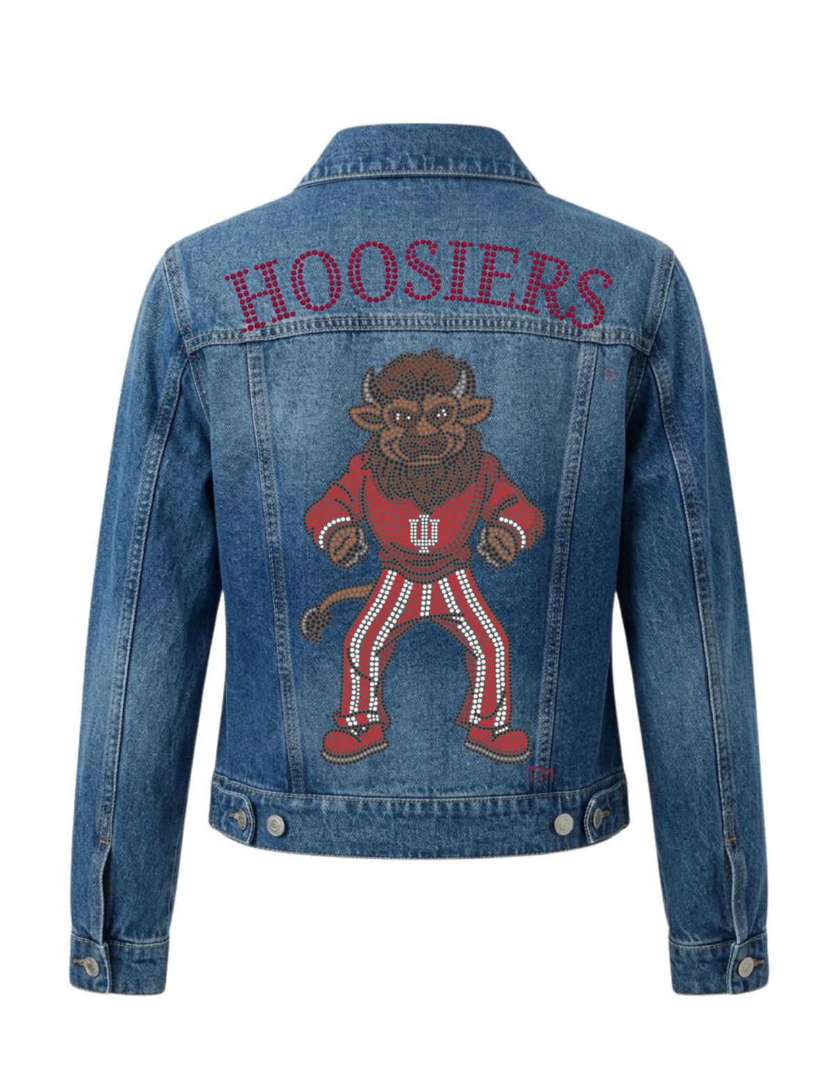 Indiana University Vintage Bison Mascot Blue Denim Jacket