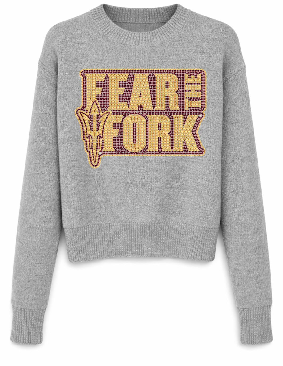Arizona State Fear The Fork Gray Crewneck Sweater