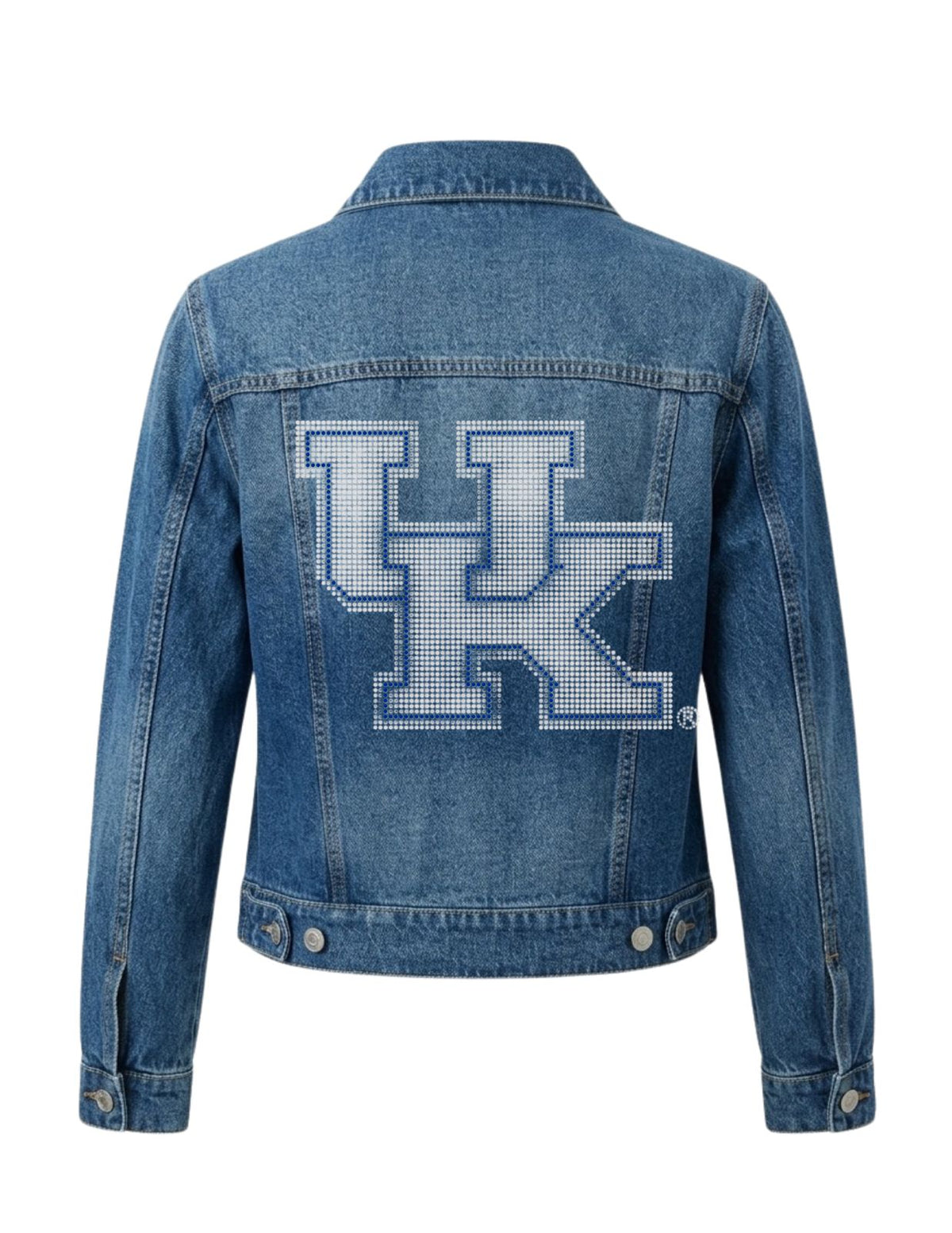 University of Kentucky White Interlocking UK Blue Denim Jacket