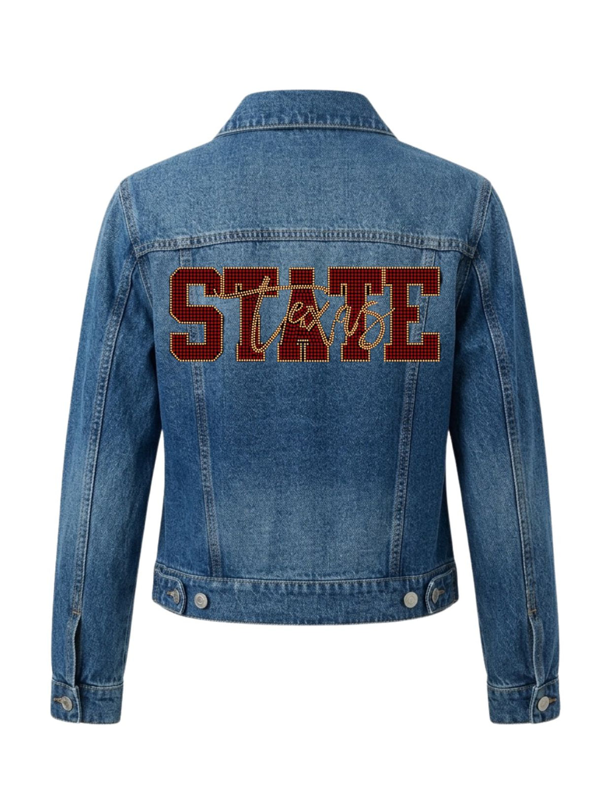 Texas State Script Blue Denim Jacket