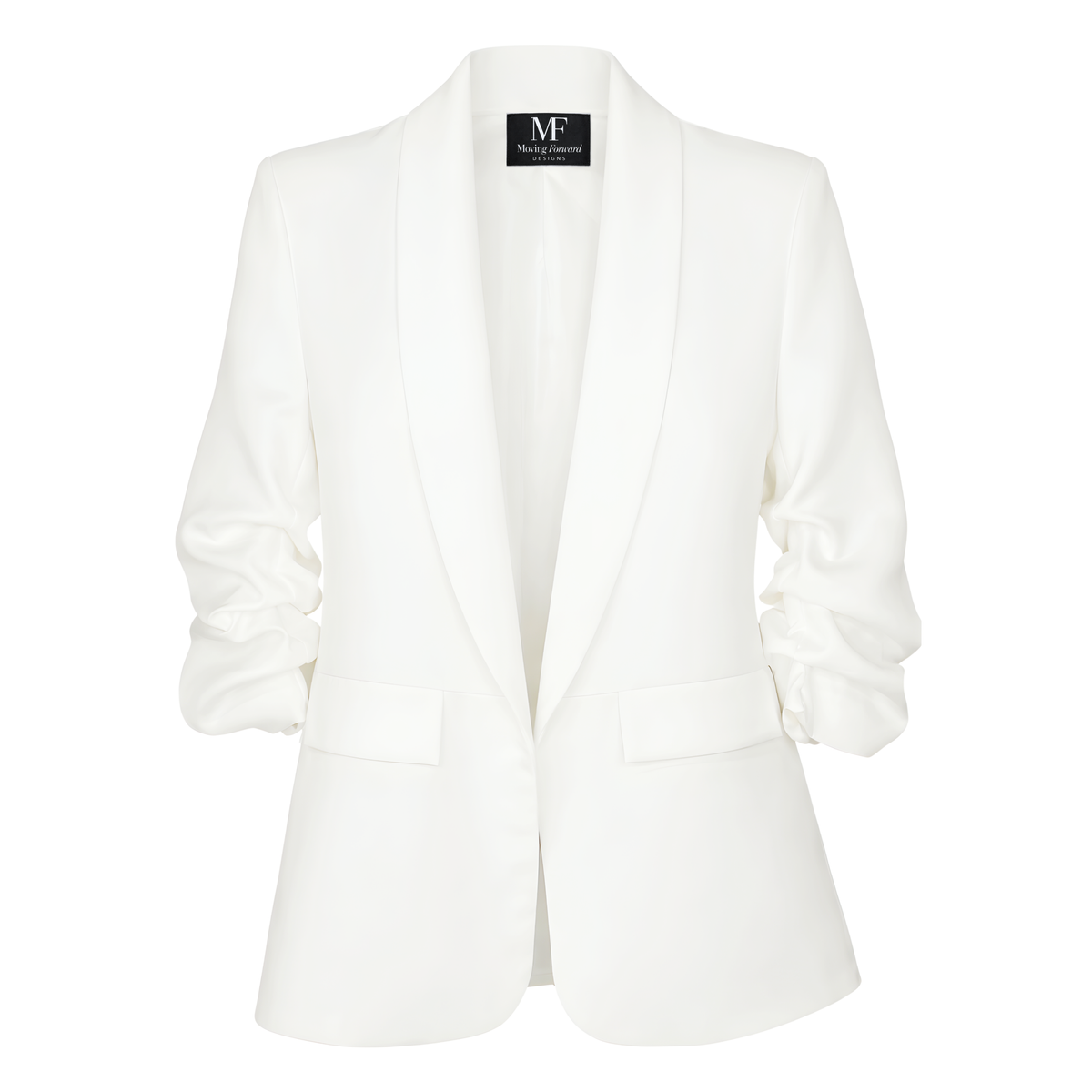 Game Day Blazer, Ruched White, Naval Academy Anchor