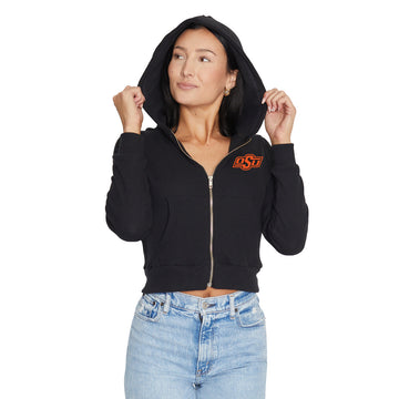 Oklahoma State Waffle Knit Zip Up Hoodie