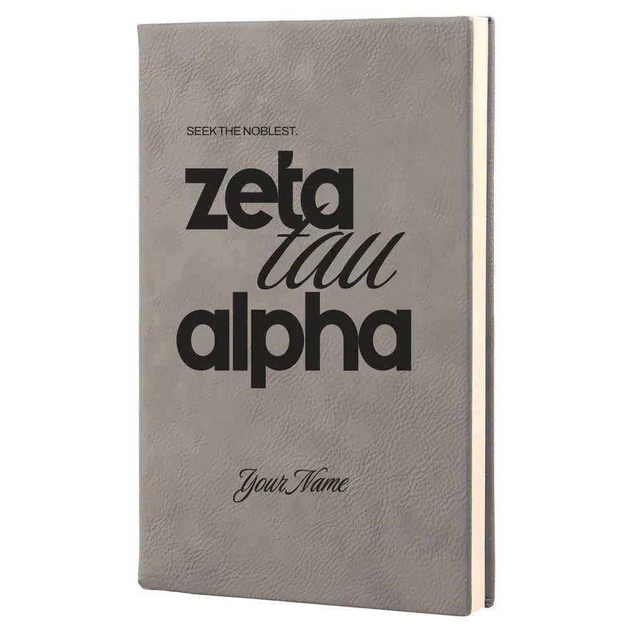 Zeta Tau Alpha Personalized Leatherette Notebook Journal