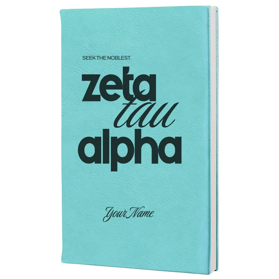 Zeta Tau Alpha Personalized Leatherette Notebook Journal