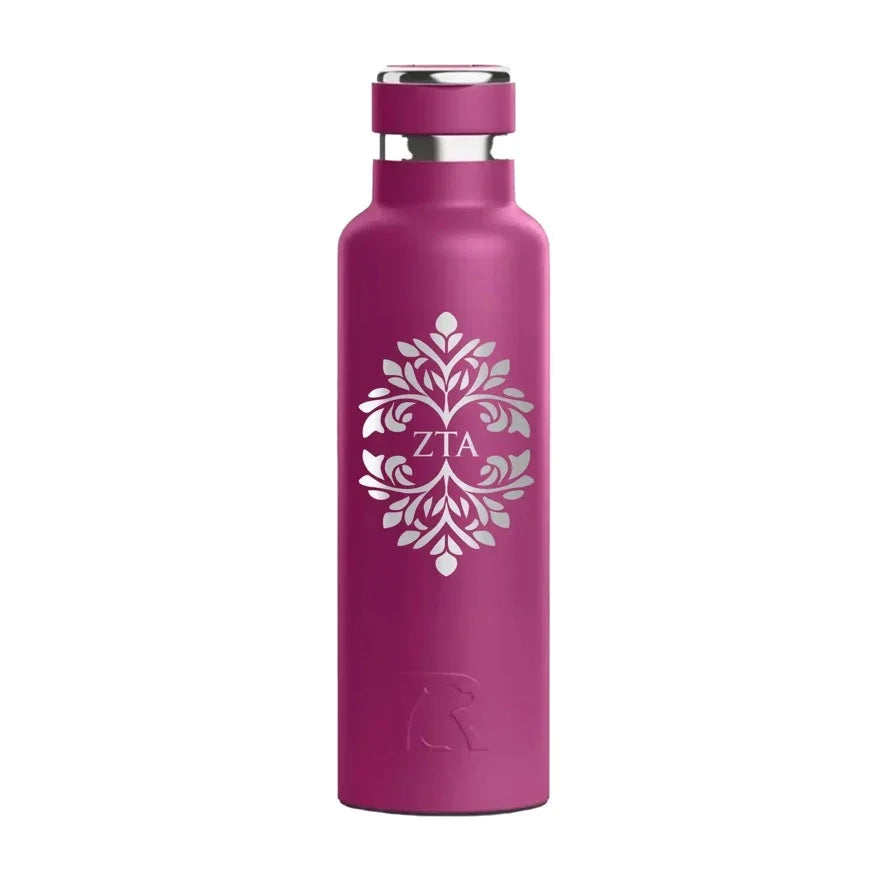 Zeta Tau Alpha RTIC 20 oz Ceramic Lined Water Bottle Tumbler - Ornamental