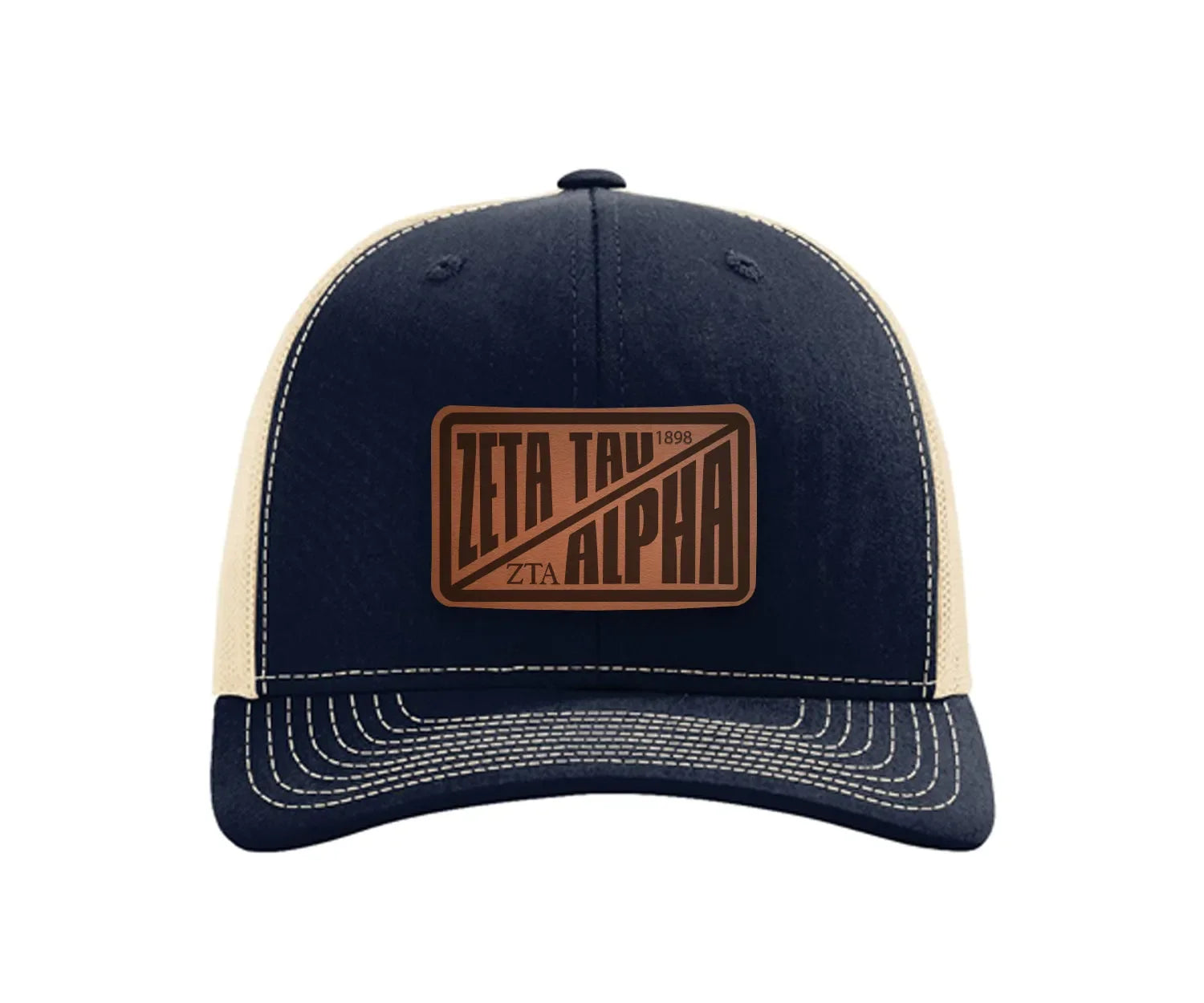 Zeta Tau Alpha Richardson 112 Leatherette Patch Trucker Hat - Divide