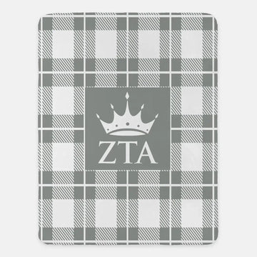 Zeta Tau Alpha XL 60x80 Sherpa Blanket - Plaid
