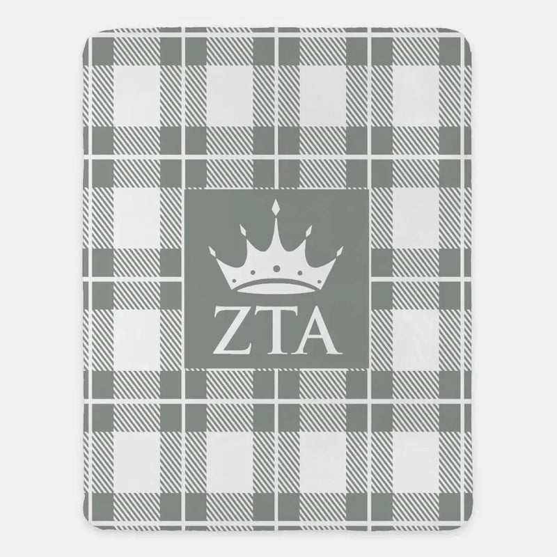 Zeta Tau Alpha XL 60x80 Sherpa Blanket - Plaid