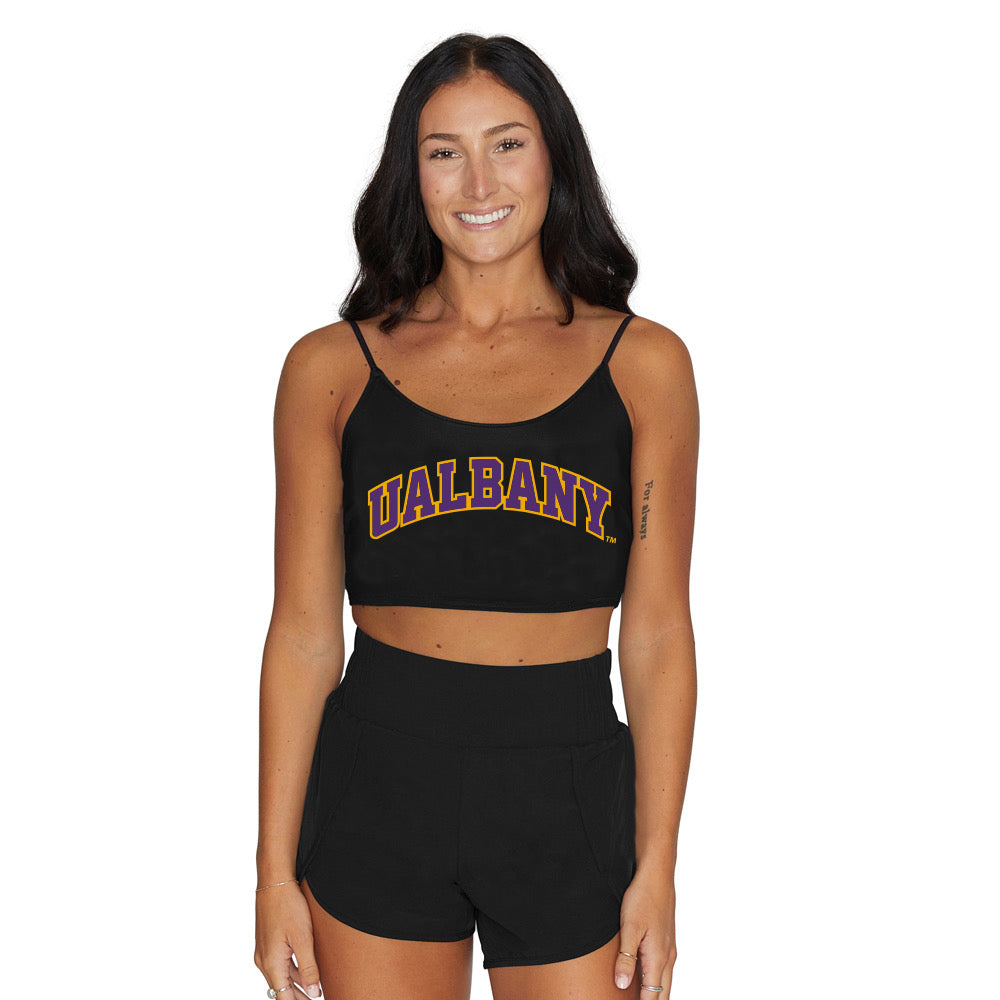 University at Albany Black Spaghetti Tank