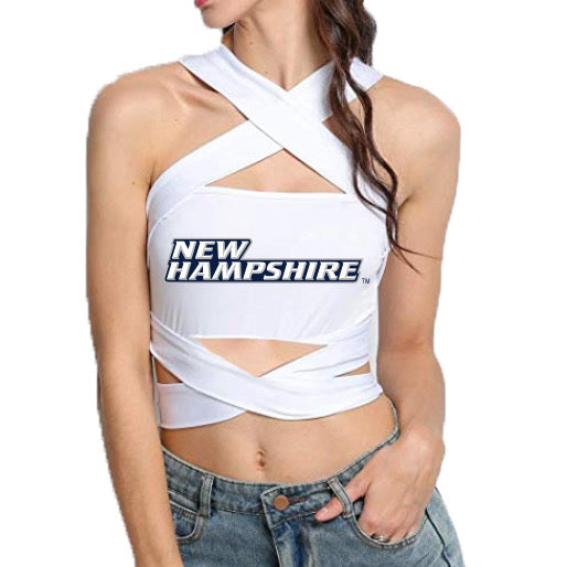 New Hampshire Wildcats White Multi Way Bandeau Top
