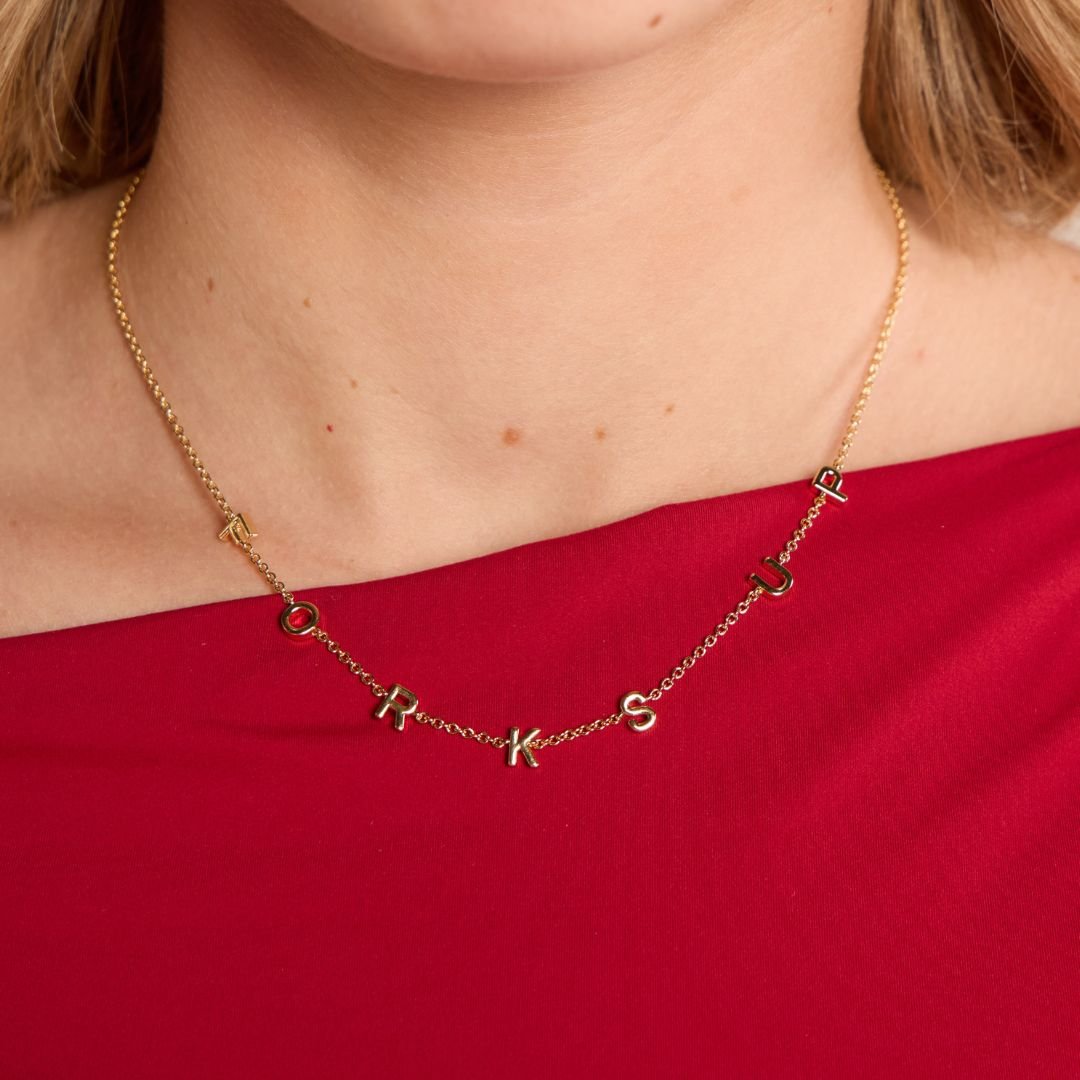 Arizona State University "Forks Up" Initial Necklace