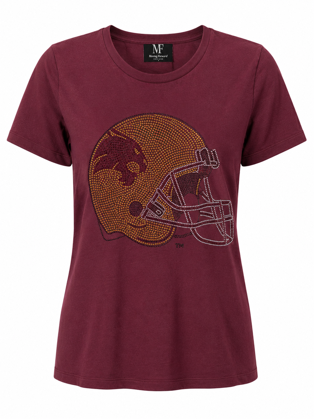 Texas State Helmet Maroon Crewneck Short Sleeve T-Shirt