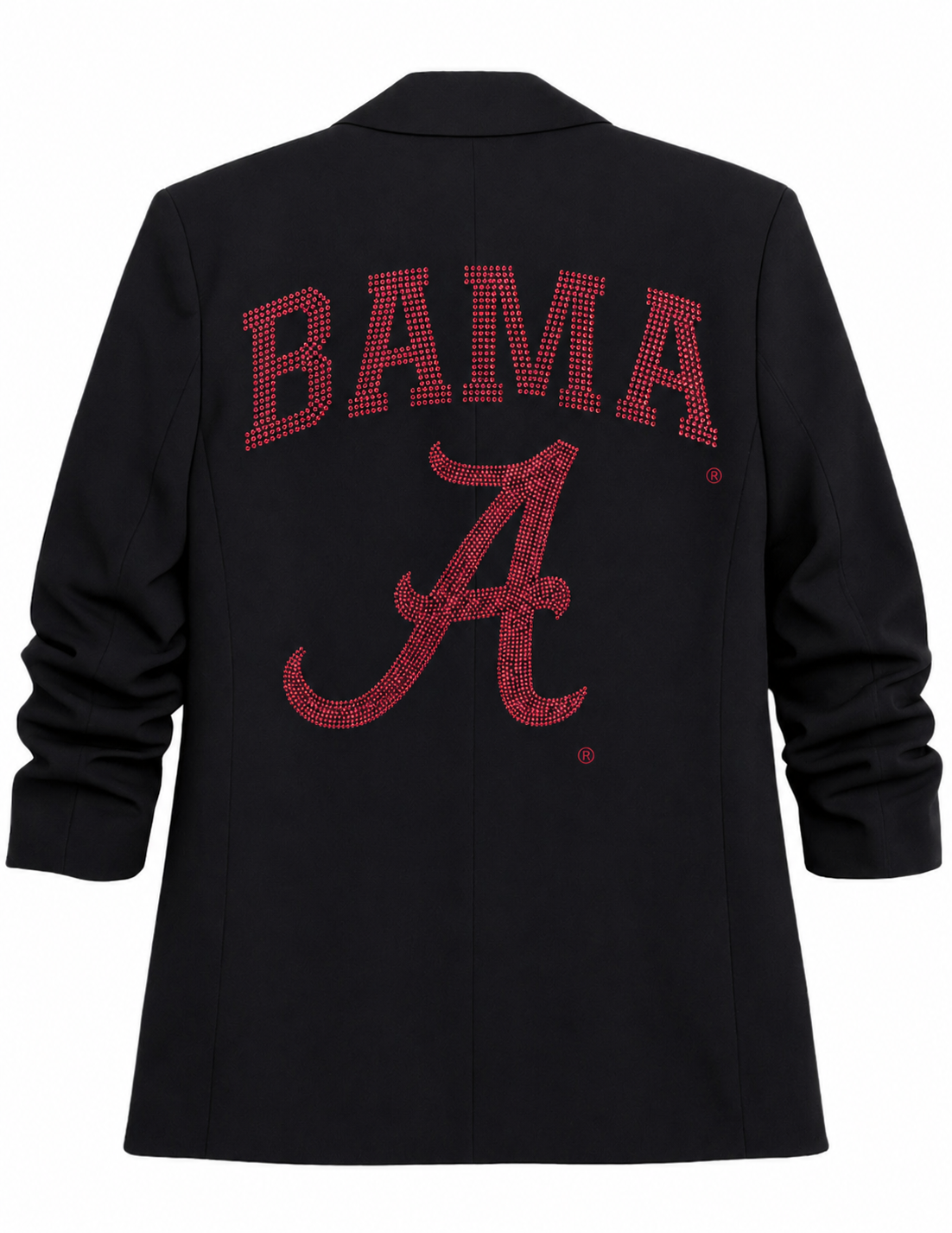 University of Alabama Bama & A Logo Ruched Black Blazer