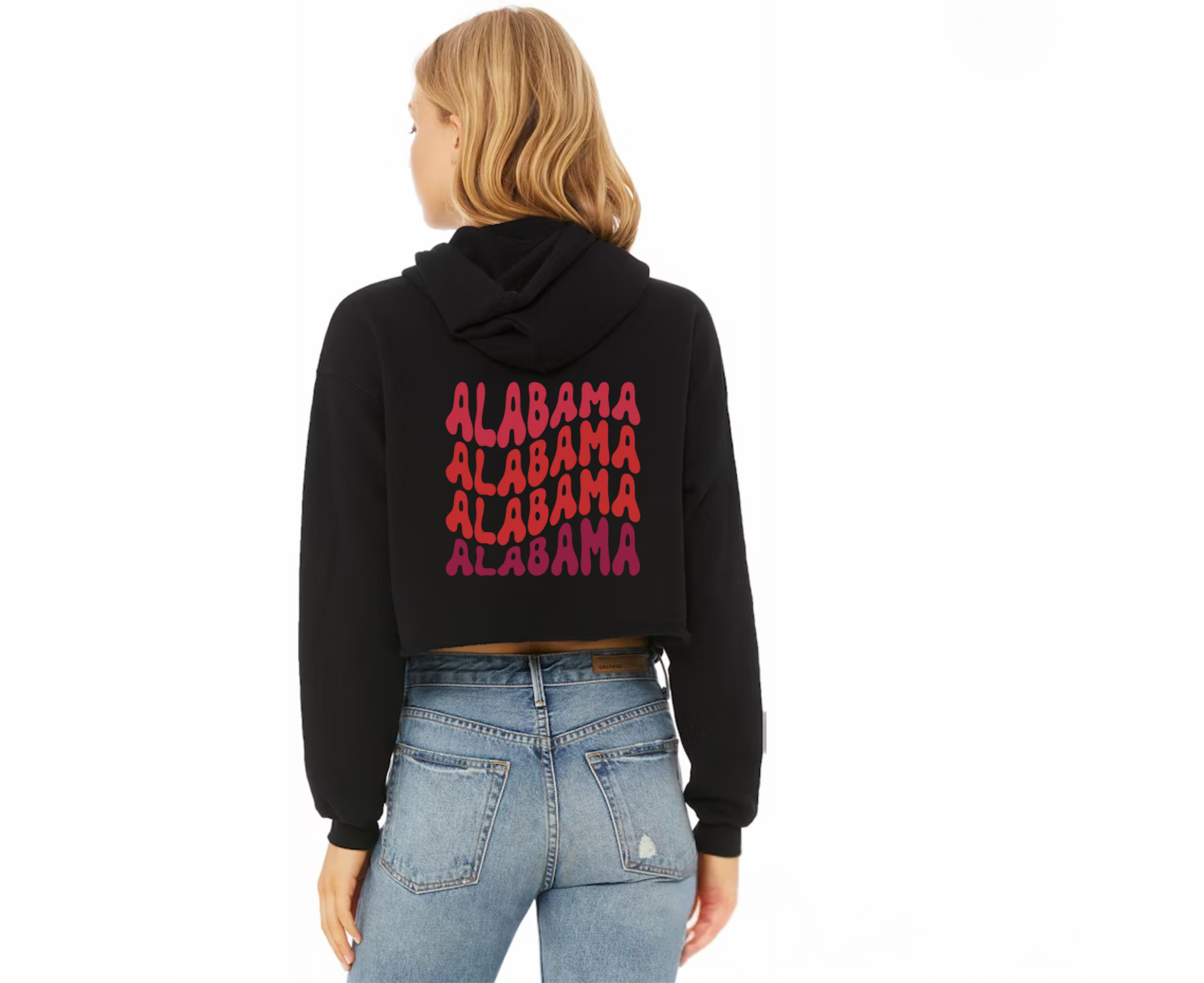 Customizable: Alabama Groovy Crop Hooded Sweatshirt