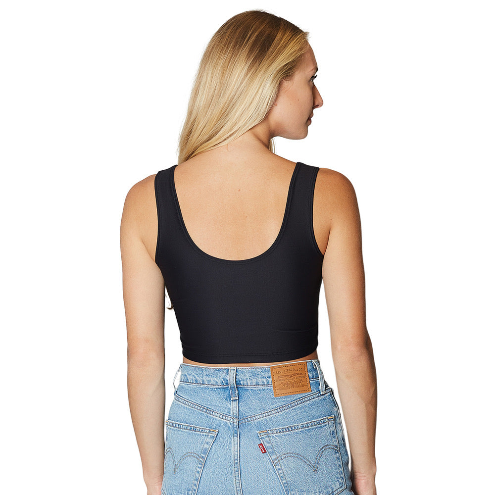 Purdue Black Crop Tank Top