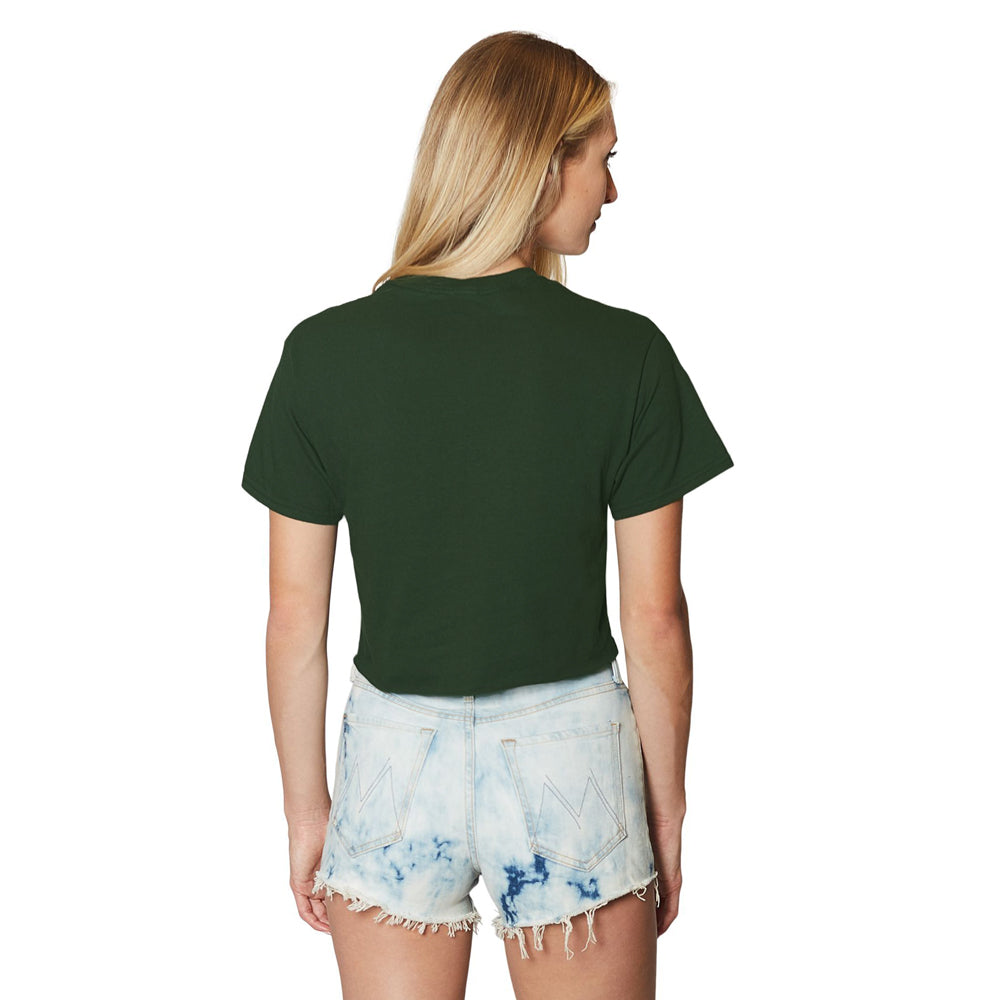 Zero Lucks Given Dark Green Cropped Tee
