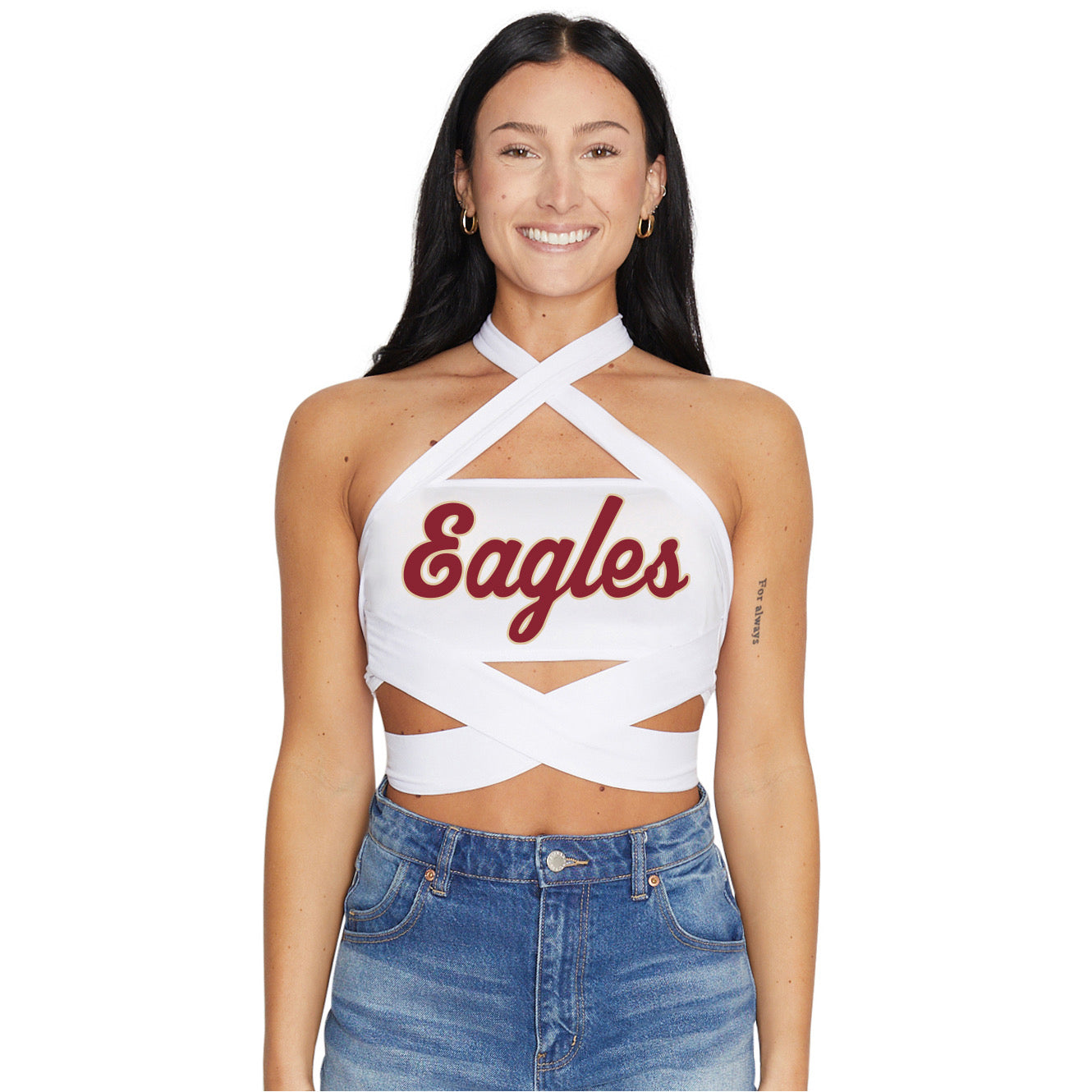 Boston College White Multi Way Bandeau Top