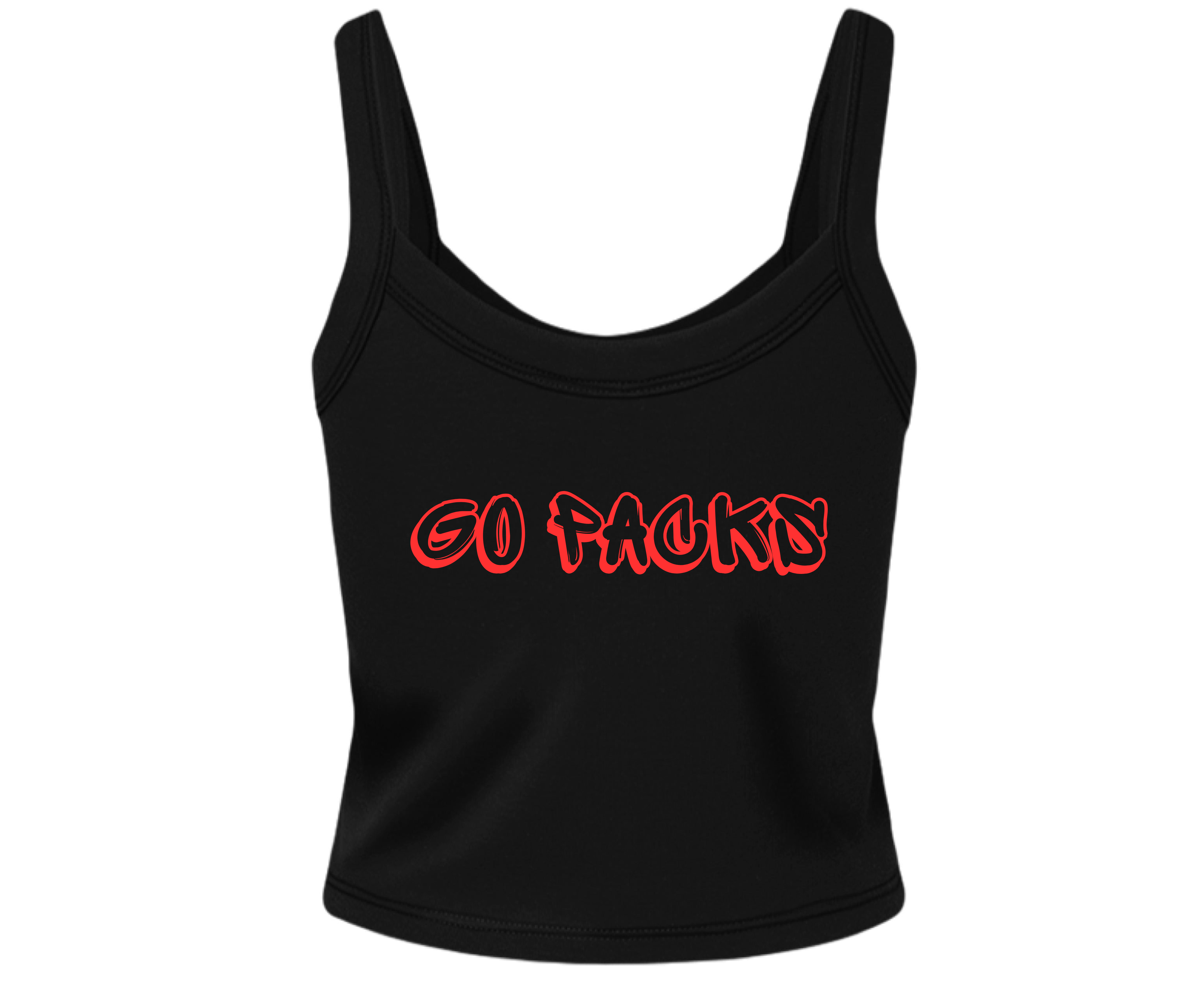 Customizable: 2 White Stars Graffiti Micro-Ribbed Cropped Tank