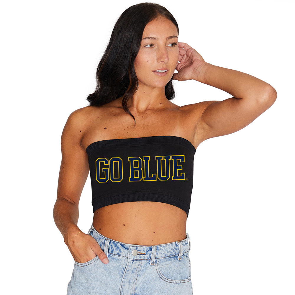 University of Michigan Black Bandeau Top