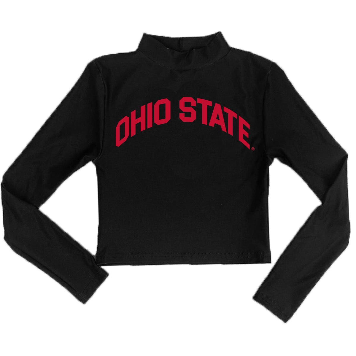 Ohio State OSU Buckeyes Black Mock Neck Top