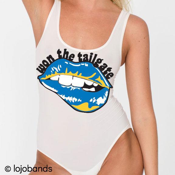 Won the Tailgate Lips Bodysuit