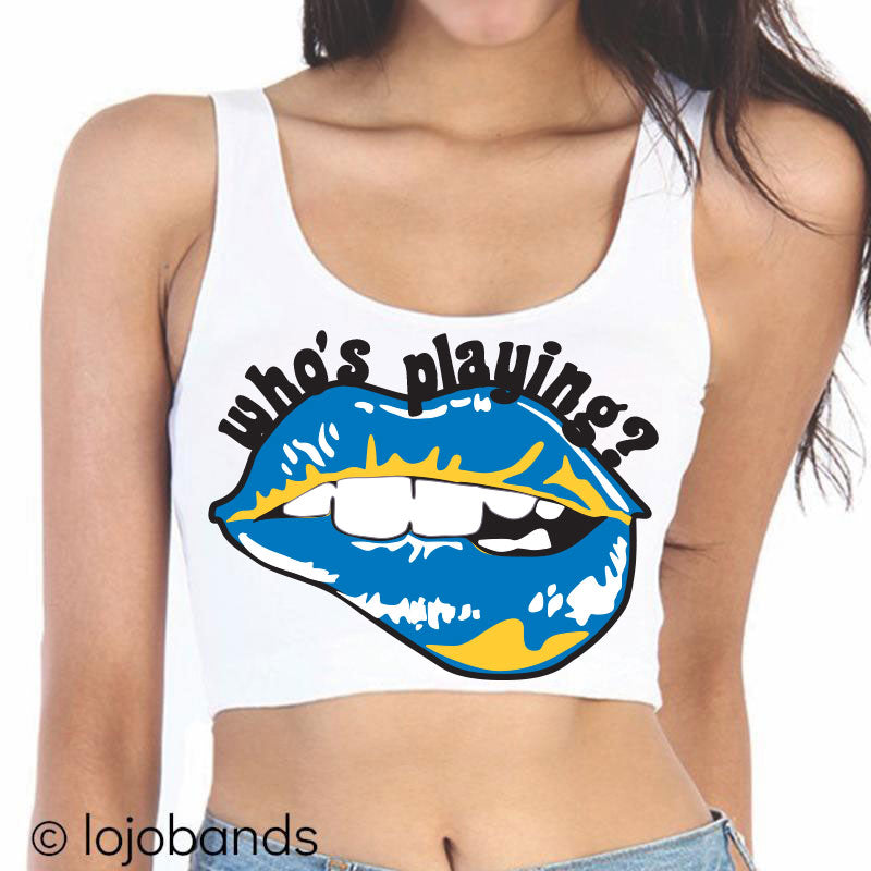 Who's Playing? Lips Crop Tank Top