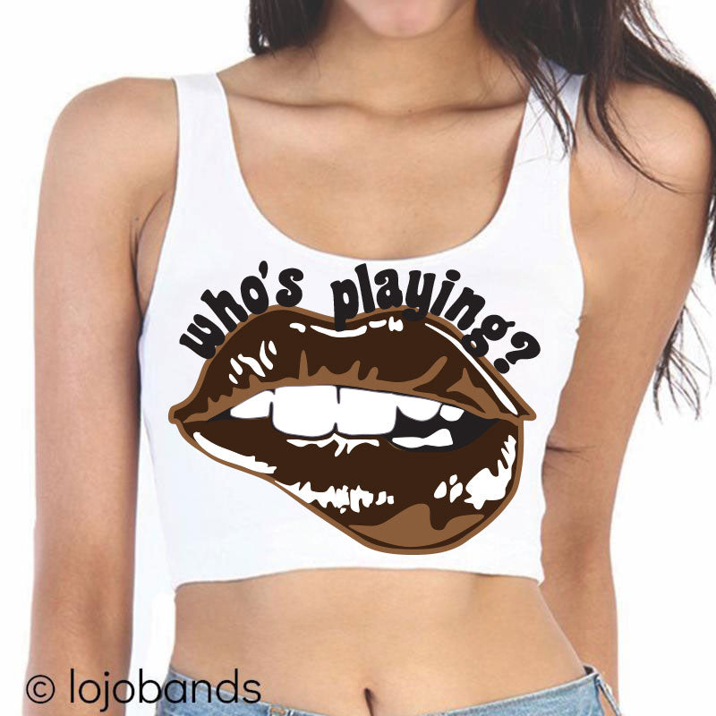 Who's Playing? Lips Crop Tank Top