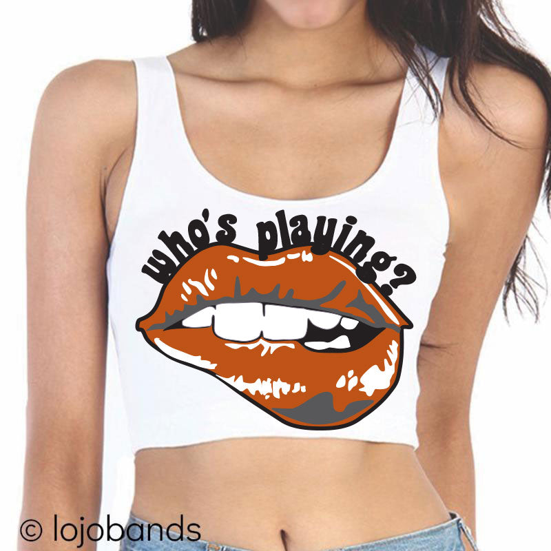 Who's Playing? Lips Crop Tank Top