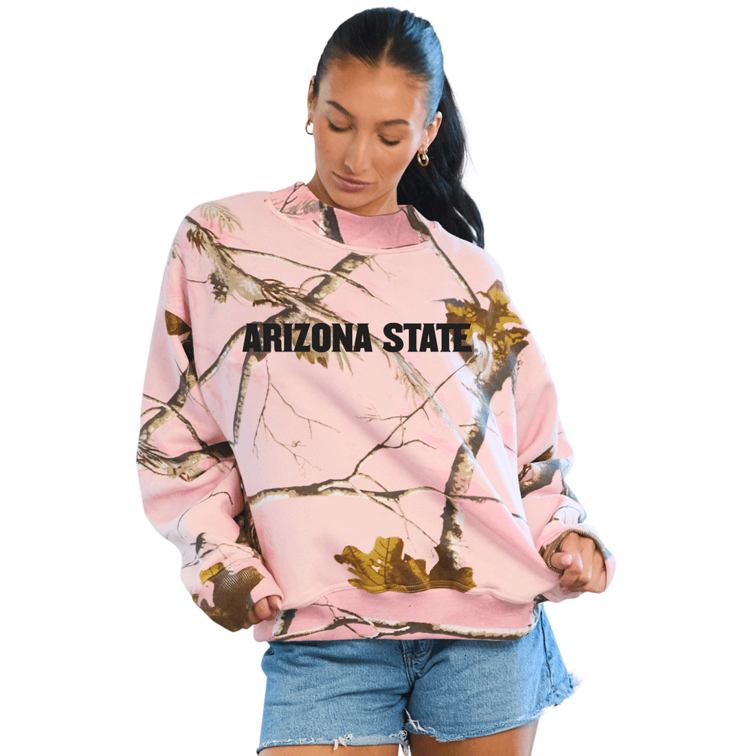 Arizona State ASU Camo Mock Neck Sweatshirt