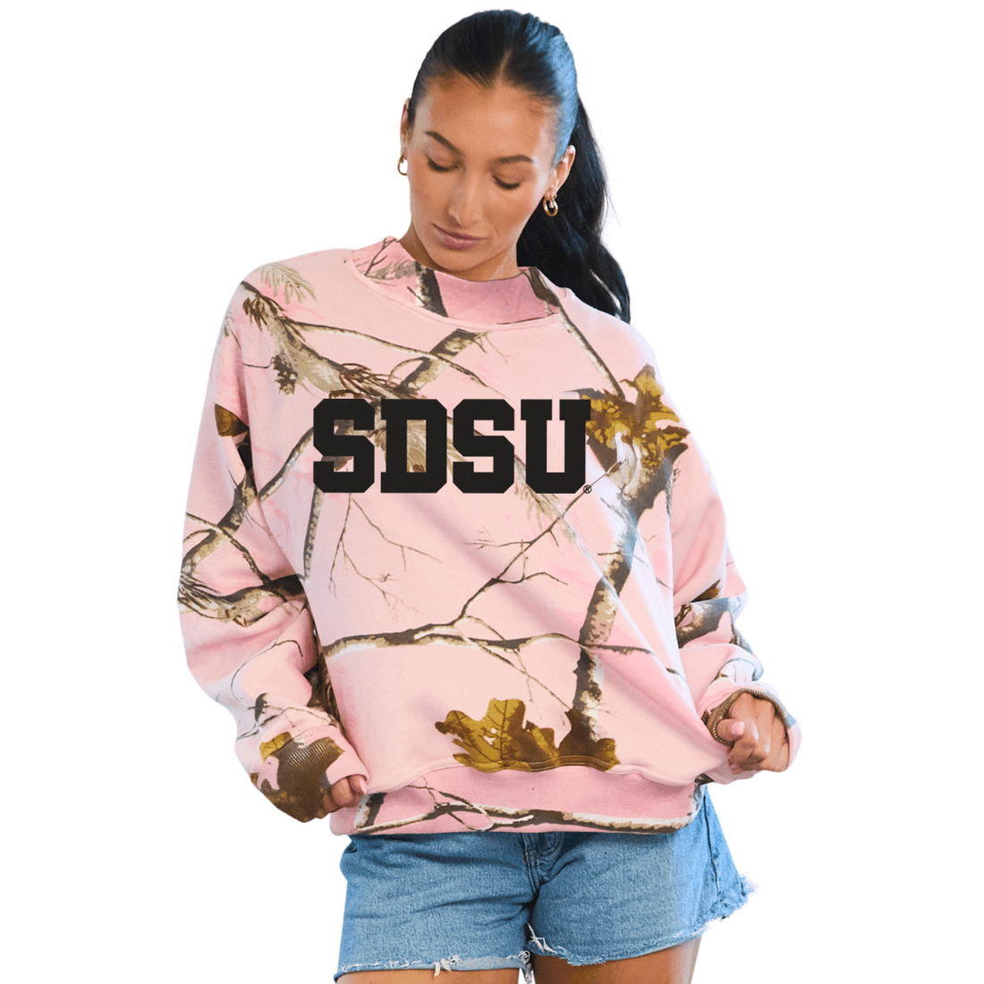 San Diego State Aztecs Camo Mock Neck Sweatshirt