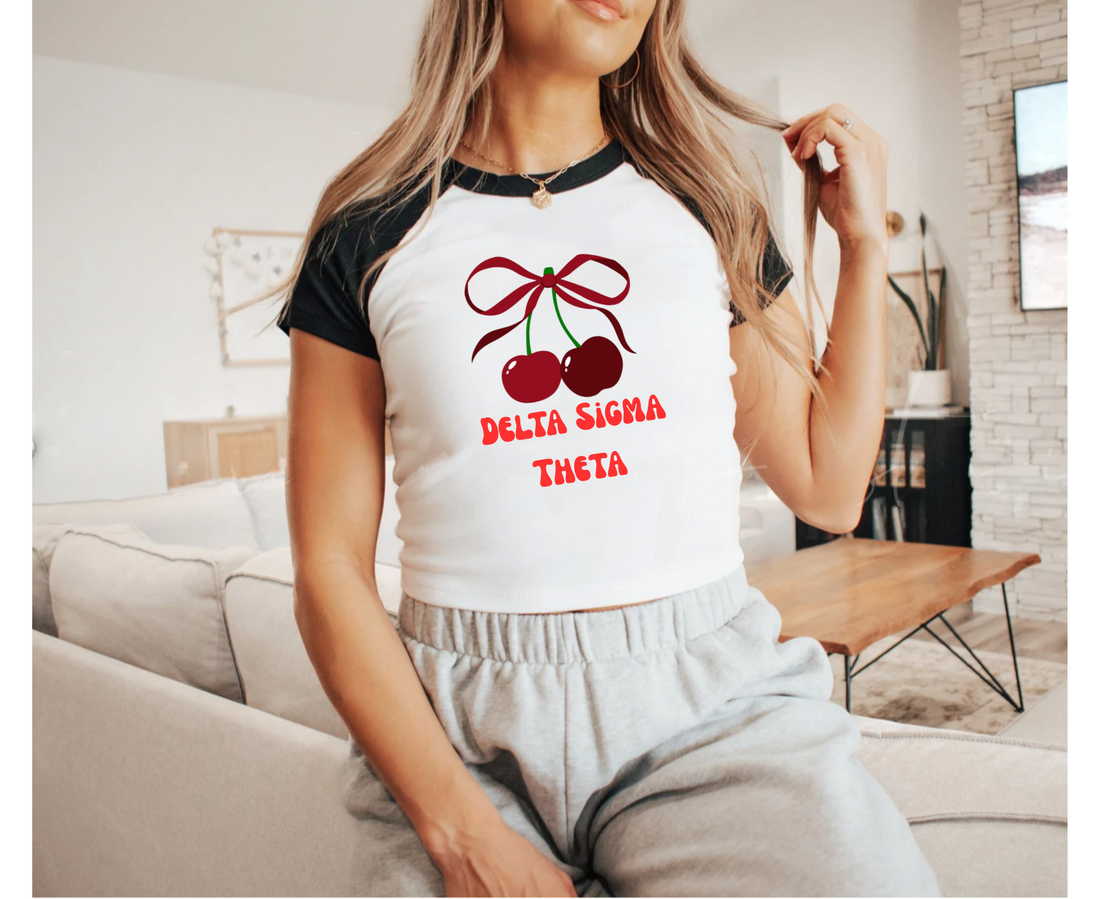 Customizable: Cherry Coquette Ribbed Raglan Baby Tee