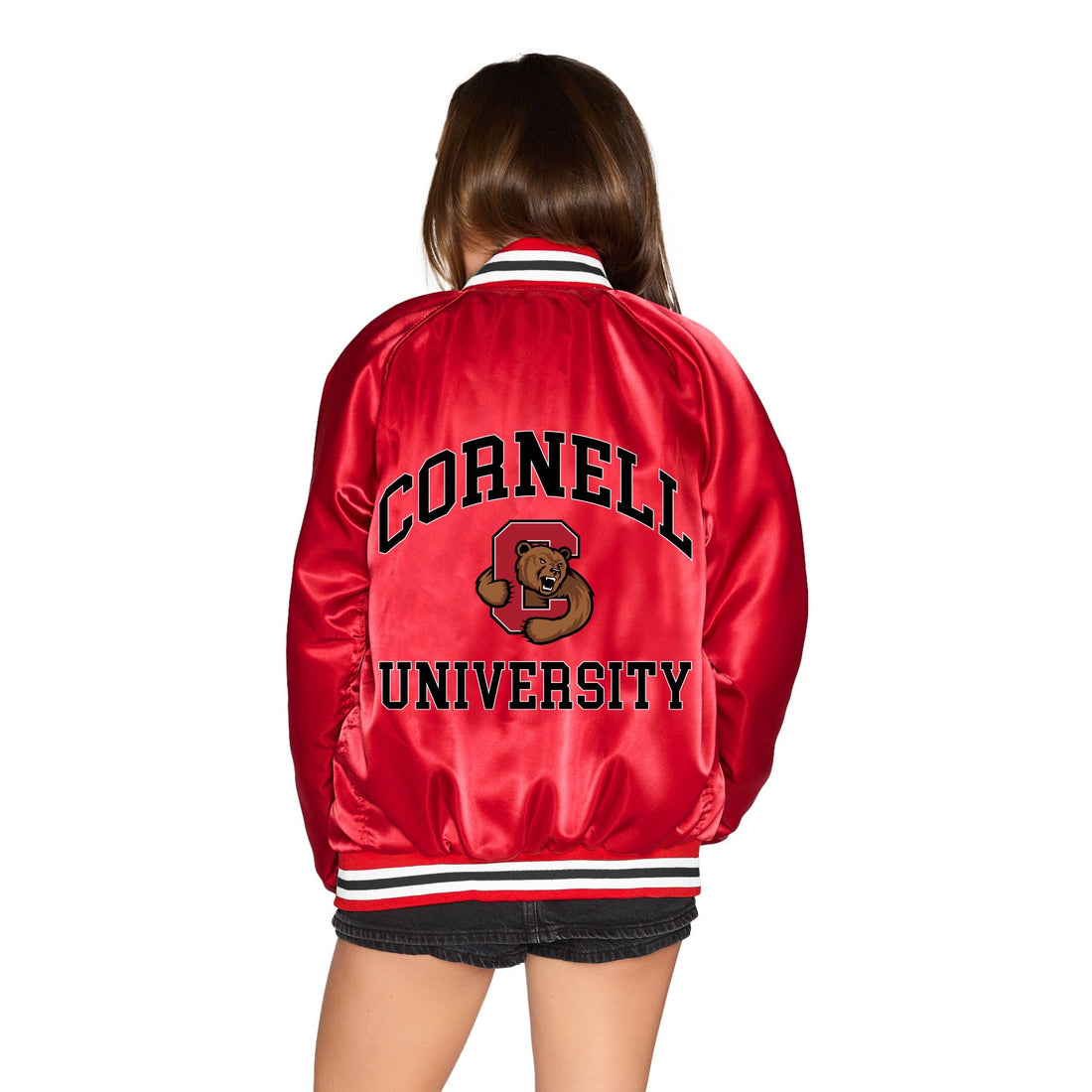 Cornell Satin Letterman Bomber Jacket