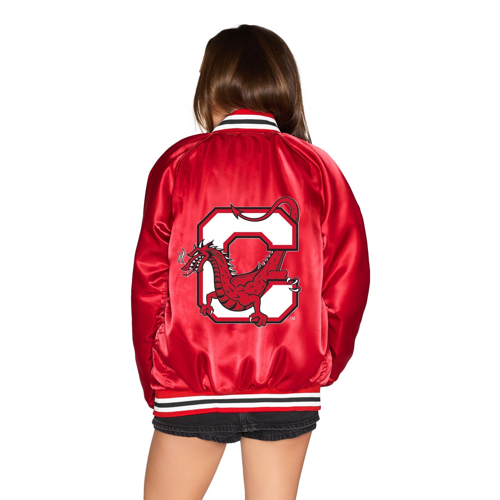 Cortland Satin Letterman Bomber Jacket