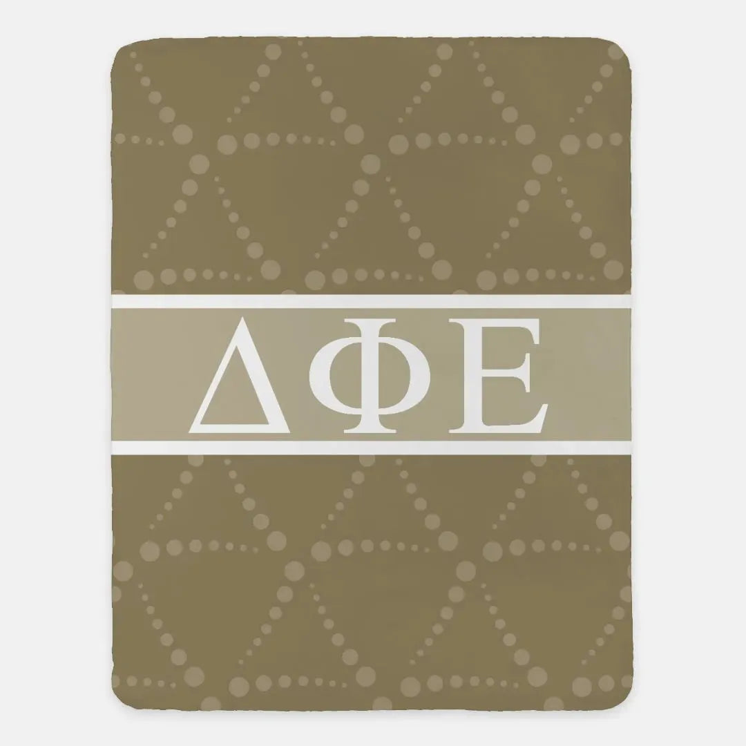 Delta Phi Epsilon XL 60x80 Sherpa Throw Blanket -  Emblem Pattern