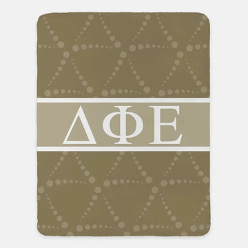 Delta Phi Epsilon XL 60x80 Sherpa Throw Blanket -  Emblem Pattern