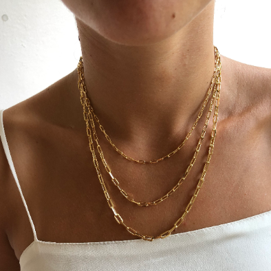 Petite Layered Link Necklace Set