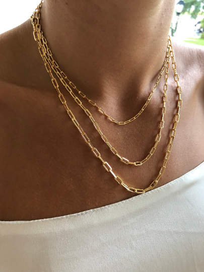Petite Layered Link Necklace Set
