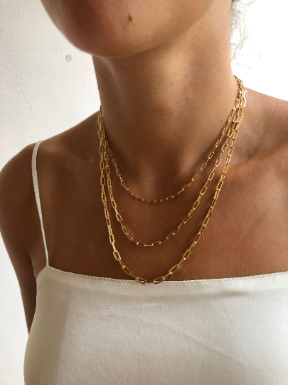 Petite Layered Link Necklace Set