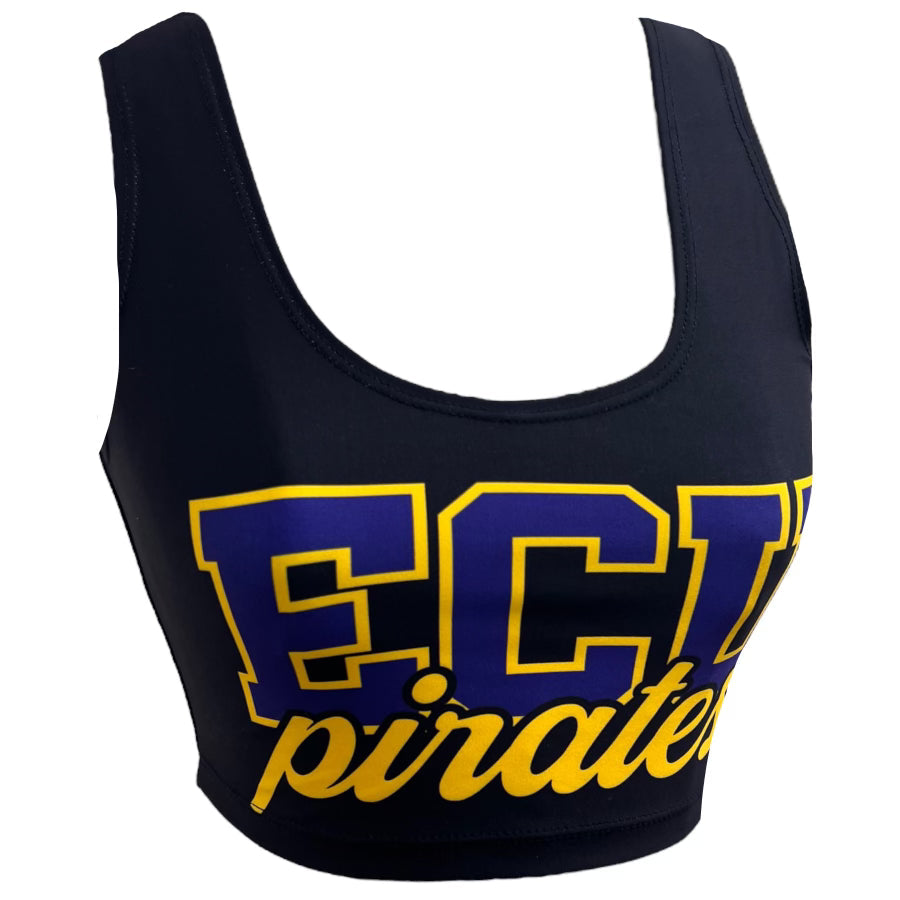 ECU Pirates Black Crop Tank Top