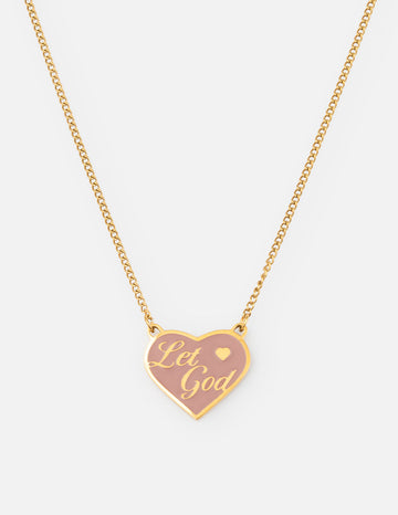 Enamel Let God Necklace