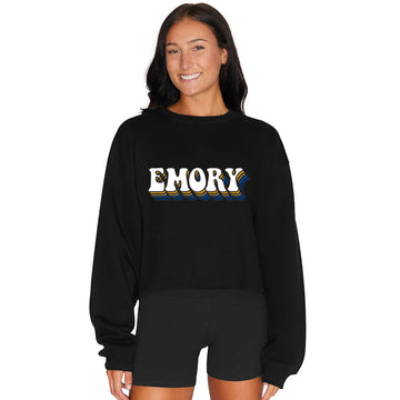Emory Black Retro Crewneck